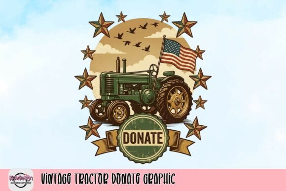 Download Vintage Tractor Donate Graphic - Donate Collection