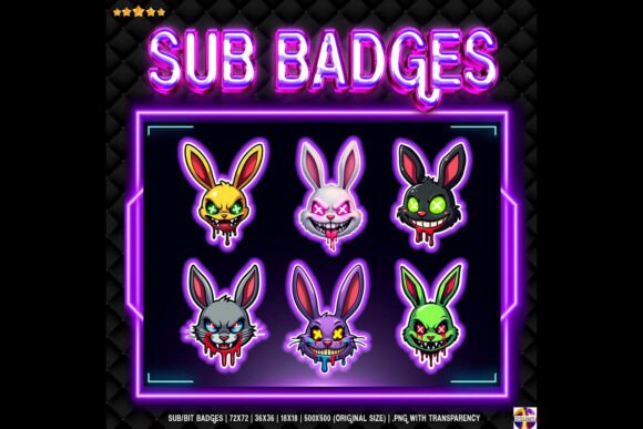 Download Rabbits Sub Badge for Twitch, Discord - Rabbit Collection