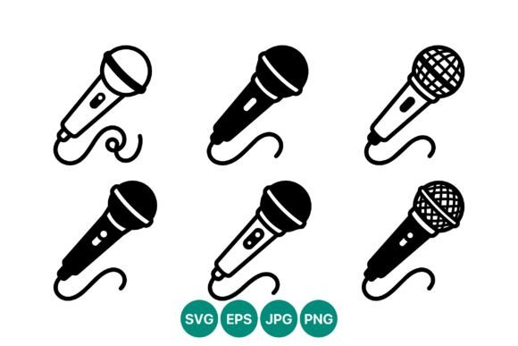 Download Microphone Icon Set Black White Vector - Icon set Collection